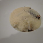 サラマンジェ ド ヨシノ - 麦イカ’スルメイカの子）とスミイカ、この時期にしか取れない生メカブのリゾット、魚介のエスプーマで