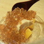 神保町 傳 - 黒蜜のかんてん　きなこのムース　柿