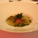 スープ　鴨とそば入　＆ツクシ