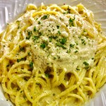 Crab miso cream sauce spaghetti