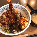 天ぷら 兎波 - 味噌天丼(竹)&卵天ぷら