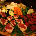 地獄温泉青風荘 - 鹿・鴨・野菜は焼いていいただく。