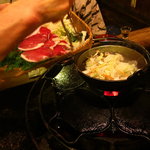 地獄温泉青風荘 - 猪鍋は味噌仕立て