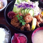 Keigetsu - 若鶏唐揚定食￥750かなりのボリュームです。