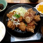 かわさき鶏唐揚専賣店 - 川崎鶏唐揚定食店　醤油+甘だれ（特盛）