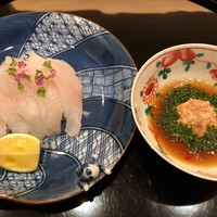 まき村 - 天然とらふぐ刺し、鮟肝ポン酢