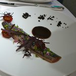レフェルヴェソンス - 【秋刀魚をクリュで、その肝とブラックオリーブオイルのソース、ヴァイオレットトマト、紫蘇、芥子水菜】★2011/11
