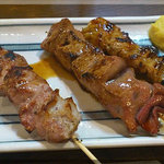 やきとん ひょっとこ - 左から　おっぱい、レバ、てっぽう