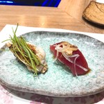 すし処金太郎 - カツオ、フグ炙り