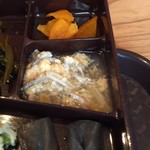 麻路地 - 小女子の卵とじ　結びコンニャク　漬物