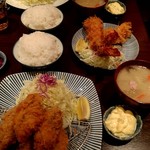 とんかつ檍 - カキフライ＆エビフライ＆カタロースカツ
