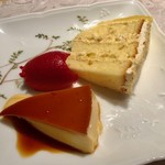 銀座 ひらやま - 2019.1.  薩摩芋のショートケーキ・プリン・ラズベリーアイスの盛り合わせ