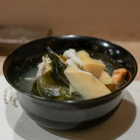 うを徳 - 2019.3 青森下北サクラマス炭火焼き・播州赤穂白魚・合馬タケノコ・岩手ワカメ お椀