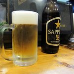 Tachinomiyakishimoto - 瓶ビールはキリン・アサヒ・サッポロから選べます、ジョッキで行けますよ～