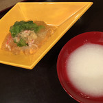 日本料理 子孫 - 食前酒は3月の桃の節句に因んで甘酒♡♡♡おいし。
