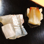 日本橋蛎殻町 すぎた - ミル貝と平目の刺身