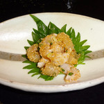 鮨でですけ - 平目の縁側からすみ和え