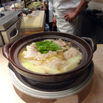 鮨でですけ - ひと味違う鰤と白子の柚子味噌鍋