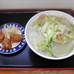 麺屋 豪快 - タンメンと唐揚 800円 (ライス無し)