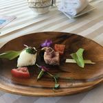 THE　VILLA　HAMANAKO - 前菜。鹿肉のパテ、蕪のムース。