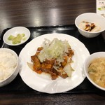 四川麻辣火鍋 天府 - 黒酢スブタ定食 780円