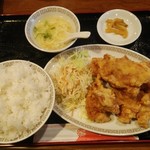 錦海楼 - 鶏唐揚げ定食（ごはん大盛り）