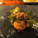 osteria LIU - 帆立とアンディーブのサラダ（以下写真９枚黒トリュフコース）