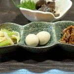 つかふき屋 - おまかせアテ３種