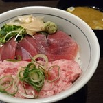 目利きの銀次 - 鮪たたき＆鮪丼 620円（税込）