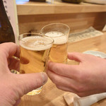 千代娘 - まずは再会を祝してビールで乾杯♪