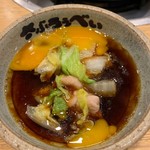 さぶろうべい 藤江店 - 特製醤油たれと溶き卵に絡めていただきまーす(^o^)