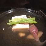 厨翠山   - 御椀　　ほたるいか真丈、ほたるいか姿　三つ葉