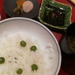 厨翠山   - 炊き込み御飯　味噌汁　小鉢　1品