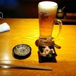 梅月 - 乾杯の生ビールはプレモル。スーパードライも選べます。
