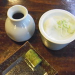 うずら家 - ざるそばのツユ＆薬味