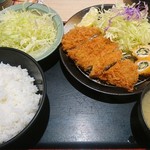 松乃家 - ロース＆チーズ巻定食 大盛 680円