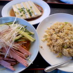 中国料理の鉄人 - 【ランチ】新ラーメンセット（冷やし担々麺、ネギ炒飯、中華風冷や奴）…750円