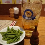 串焼き 鳥獣戯画 - お通し  ギガハイボール