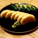 和呑旬 通木 - 長芋の醤油漬けとキュウリの辛し漬け