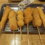 Kushi Katsu Tanaka - エビ 200円、トマト、うずら、串カツ牛、串カツ豚 120円、チーズ200円