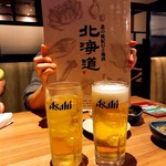 北の味紀行と地酒 北海道 - まずは生ビール