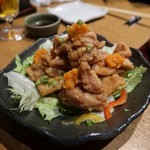日本酒と個室居酒屋 農家の慶 - 大山鶏の唐揚げみぞれポン酢