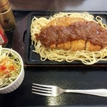 えにわ温泉 ほのか お食事処 - ポークカツミートスパゲティ850円