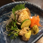 海鮮料理 吾作どん  - H.31.1.24.夜 活鮑造り 1,200円税別