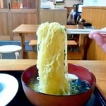 十三湖本家しじみらーめん  - 十三湖本家しじみらーめん＠青森　特製しじみらーめん・塩　麺リフト