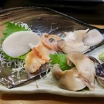 酒と魚 希唯 - 貝刺身の盛り合わせ 860円