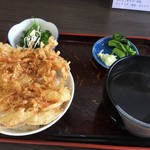 Teuchi Udon Tarappe - 「日替わり定食」（600円）のかき揚げ丼