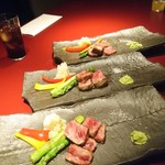 鉄板焼 天 - お肉と野菜