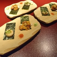 鉄板焼 天 六本木 - ウニとホタテ