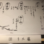 うな藤 - 本日のお品書き